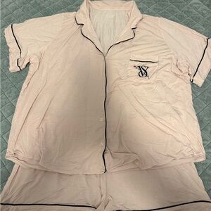 Victoria's Secret Pink and Black Pajama Set